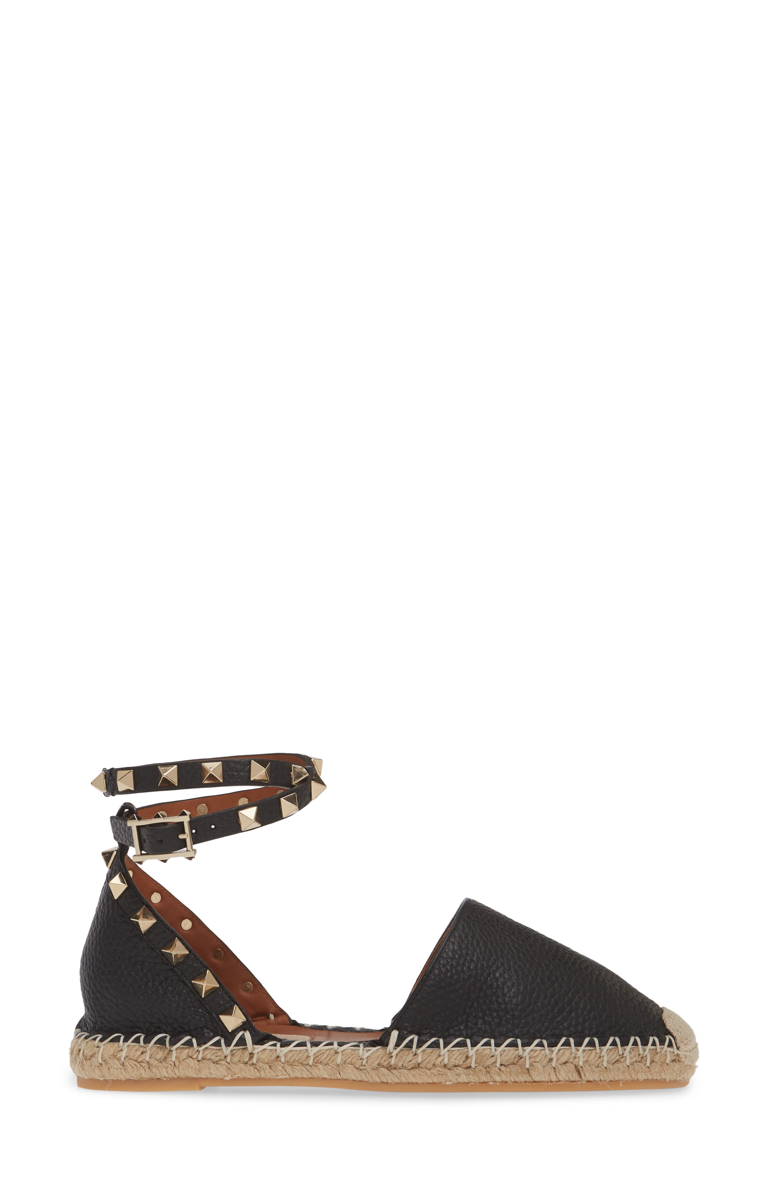 Valentino Garavani Rockstud Espadrille Sandal, Alternate, color, 