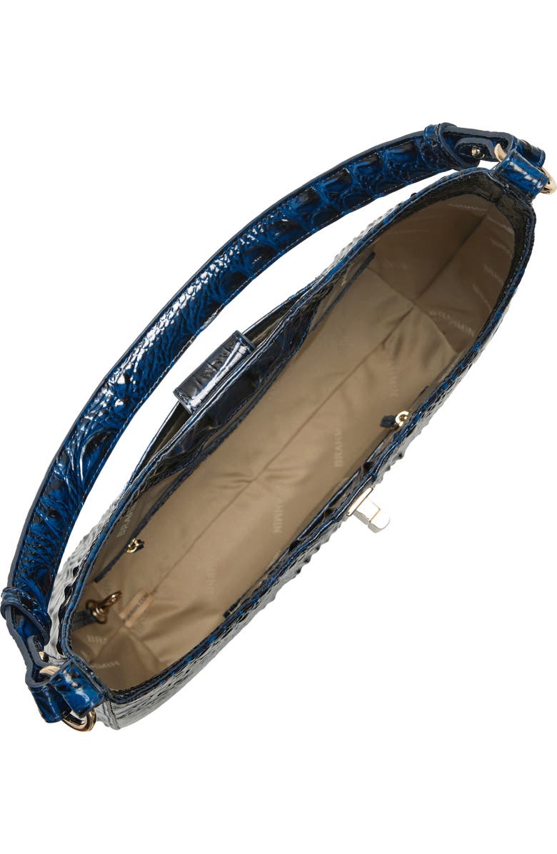 Brahmin Fallon Croc Embossed Leather Shoulder Bag, Alternate, color, Anchor