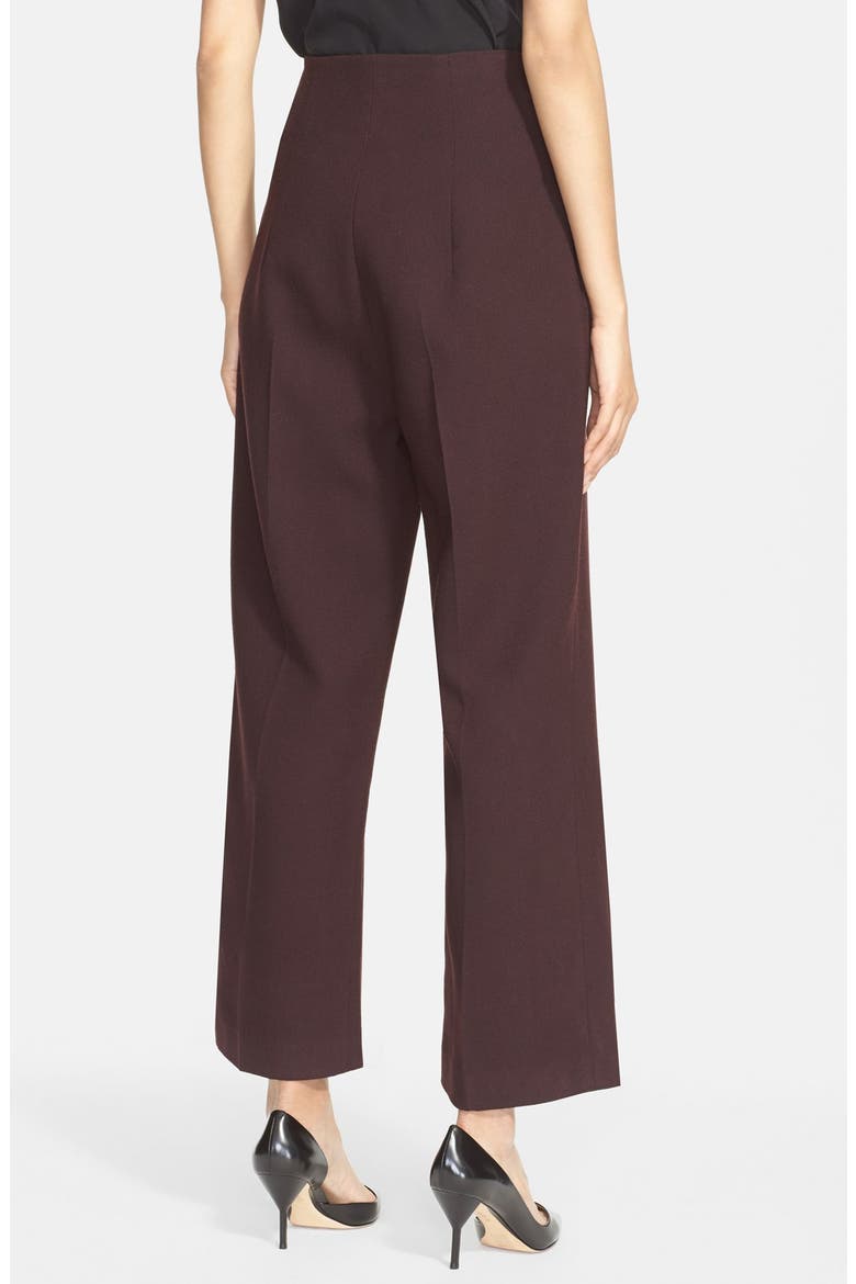 Wide Leg Silk Trousers, Alternate, color, PORT