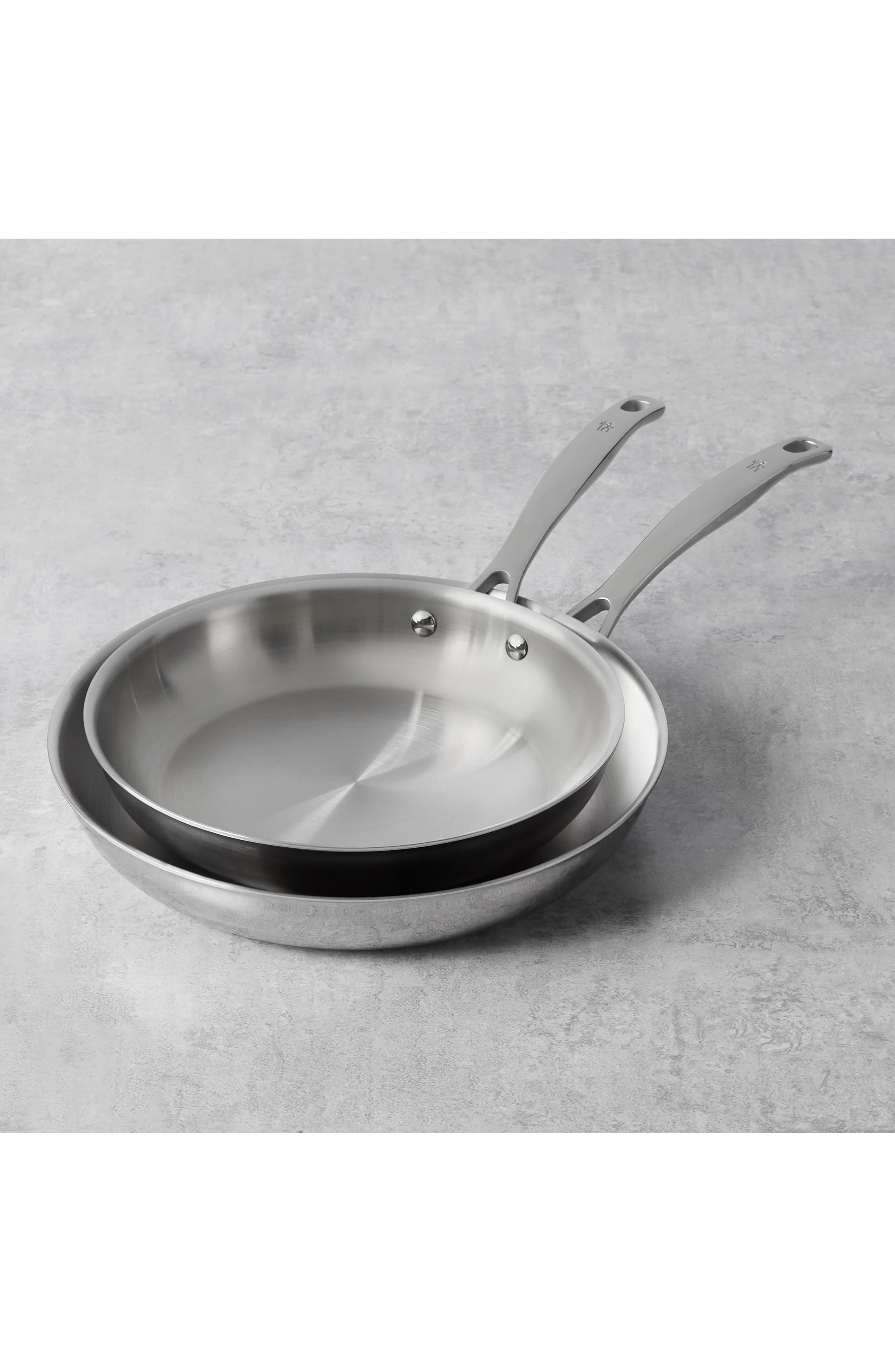 HENCKELS CUTLERY Clad H3 Two-Piece Stainless Steel Frying Pan Set ...