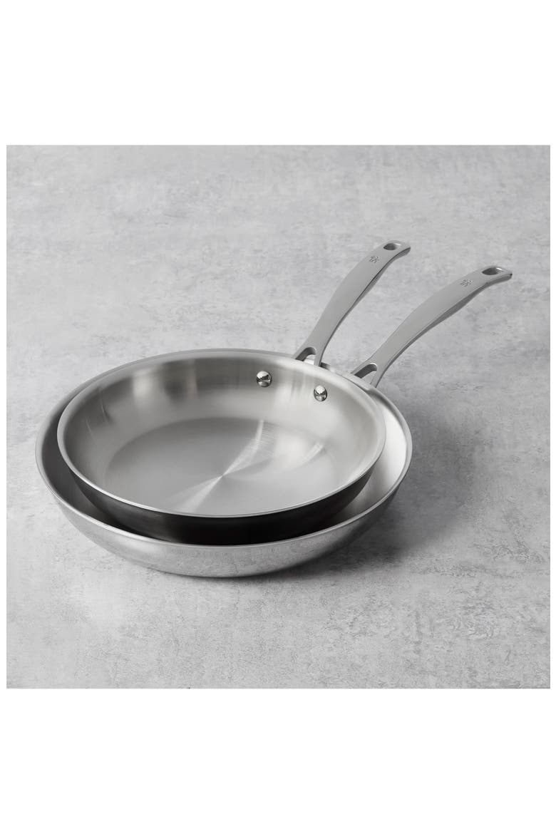 Clad H3 Two-Piece Stainless Steel Frying Pan Set, Alternate, color, SILVER