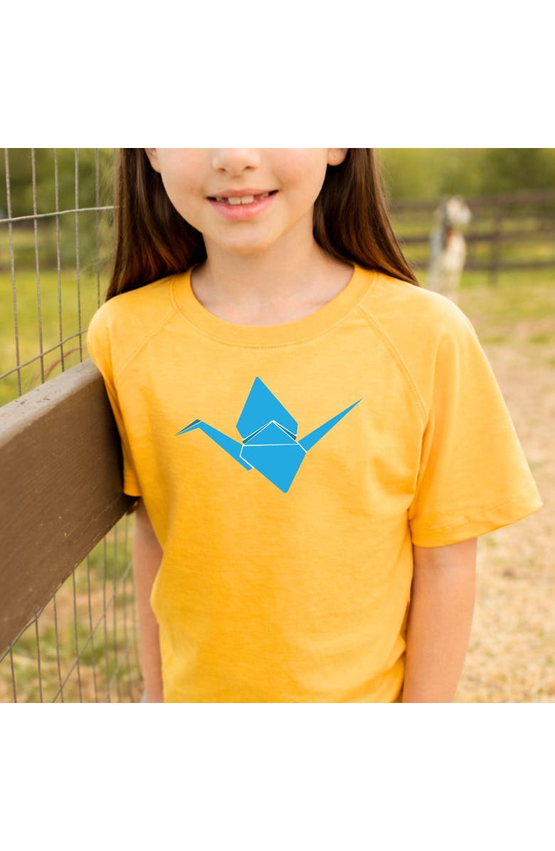 Jackalo Kids' Organic Cotton Paper Crane Graphic T-Shirt, Alternate, color, Ocher