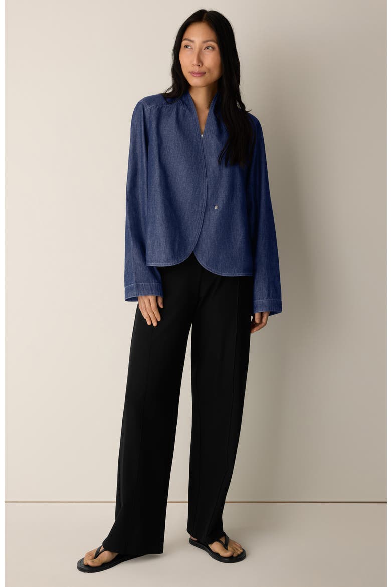 Organic Cotton Curved Front Jacket, Alternate, color, DARK INDIGO