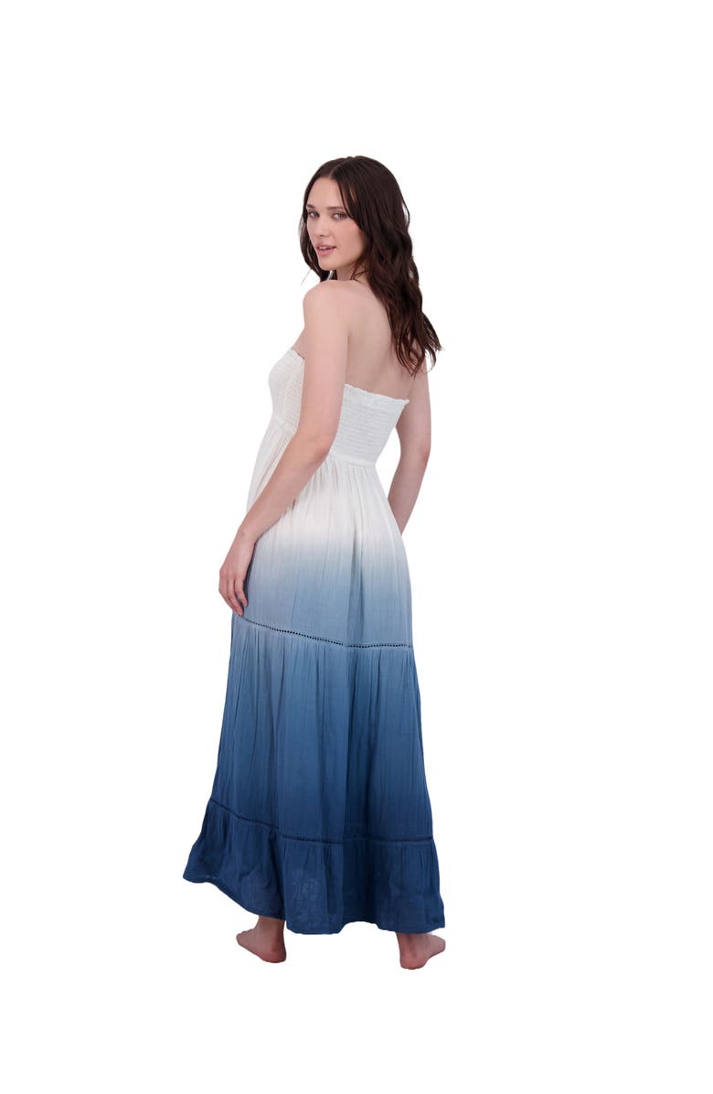 Mer St. Barth Fati Women's Strapless Maxi Dress Blue Ombre, Alternate, color, Blue
