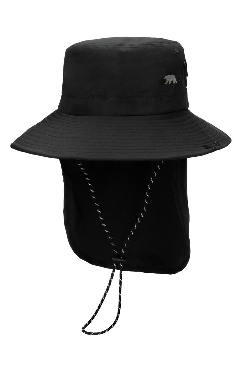San Diego Hat Outdoor Bucket Hat with Neckflap, Main, color, Black