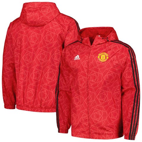 Men's adidas Red Manchester United 2023/24 DNA Raglan Full-Zip Windbreaker
