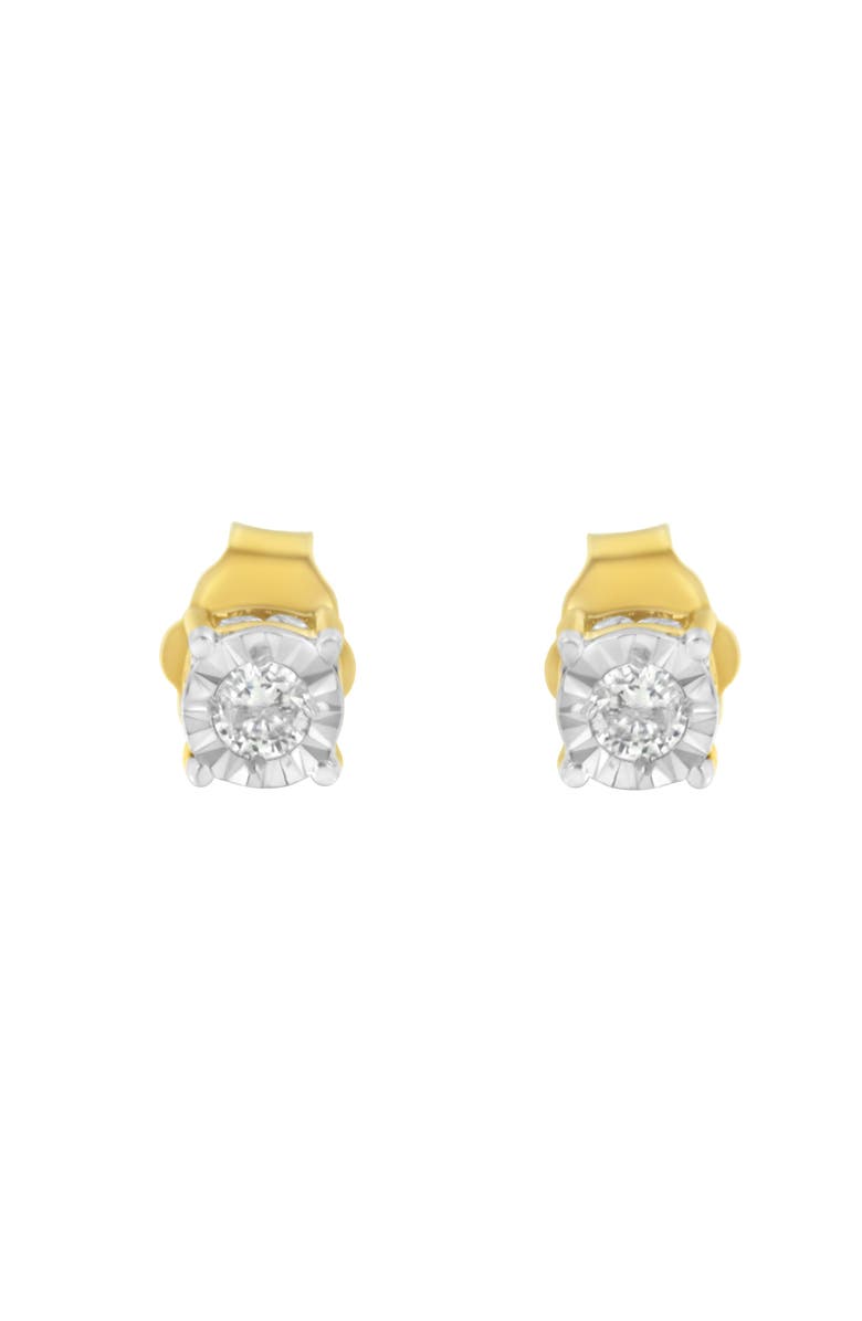Haus of Brilliance Yellow Plated Silver 1/4 Cttw Diamond Stud Earring, Alternate, color, Yellow