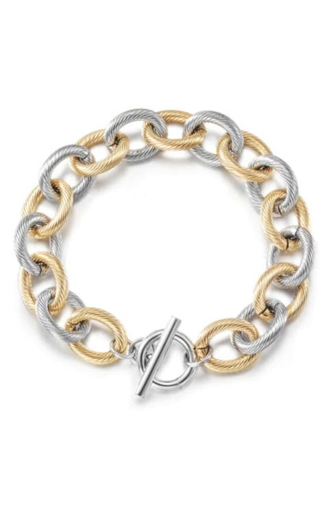Two-Tone Cable Chain Bracelet