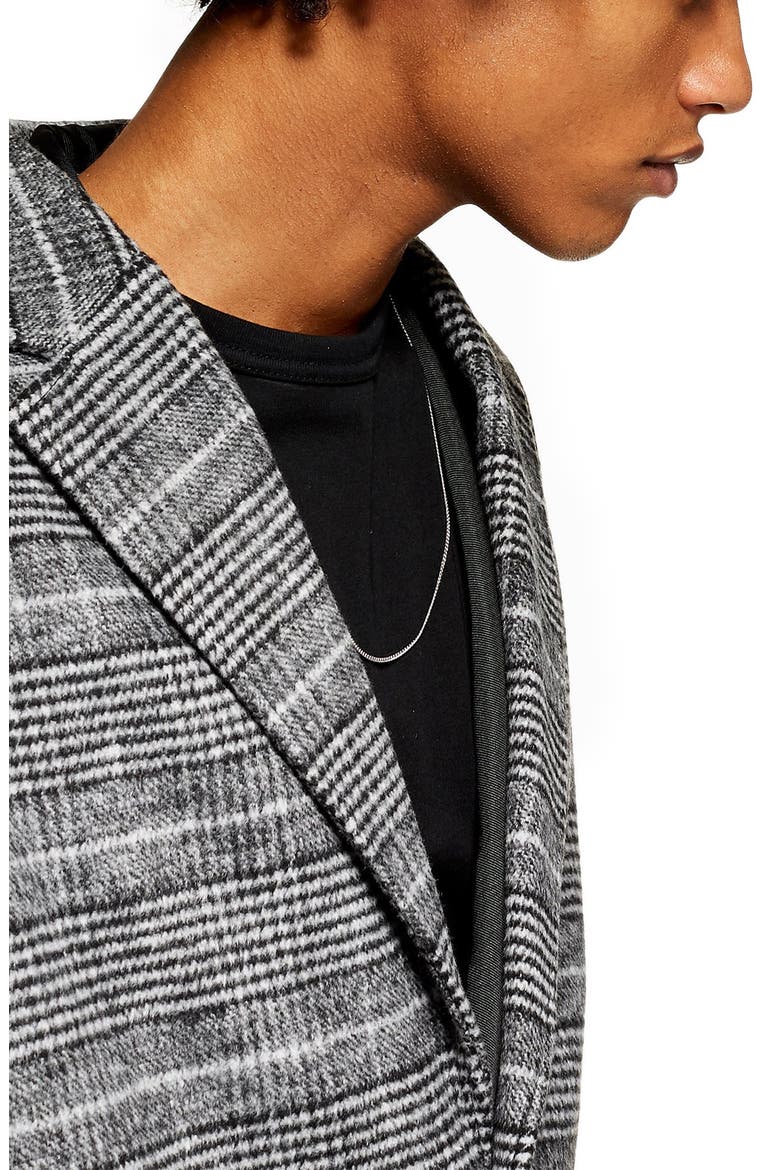 Hayden Check Print Overcoat, Alternate, color, GREY