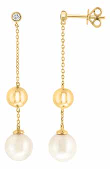 EFFY Diamond & Freshwater Pearl Drop Earrings