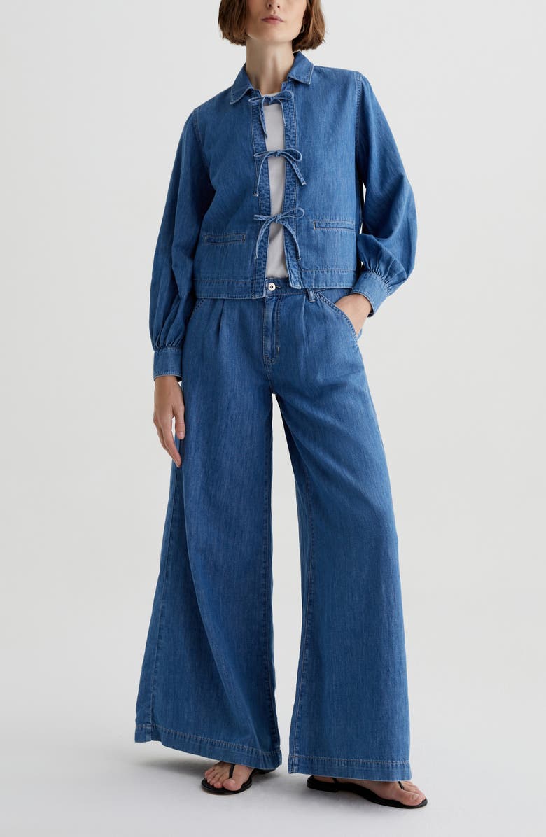 AG Dottie Tie Front Denim Jacket, Alternate, color,