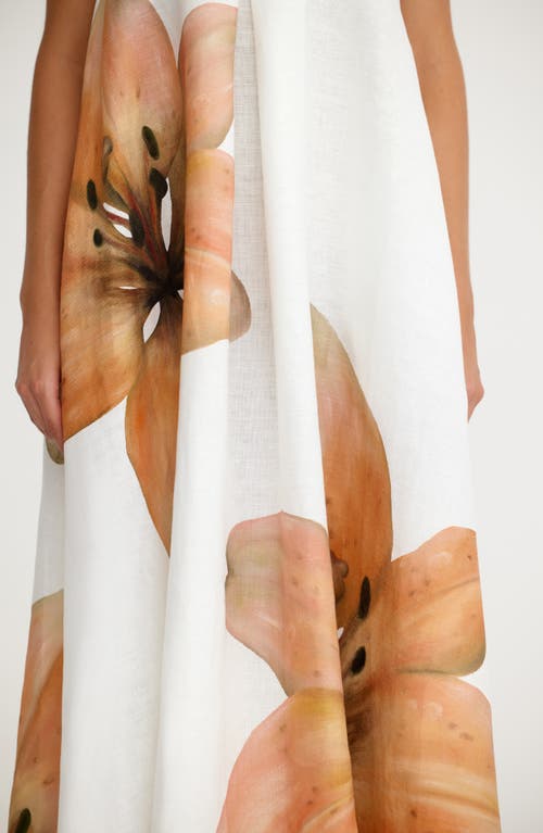 SIGNIFICANT OTHER SIGNIFICANT OTHER PARISA PLACED FLORAL STRAPLESS LINEN MAXI DRESS 