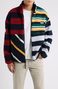 ROWING BLAZERS Mixed Stripe High Pile Fleece Jacket