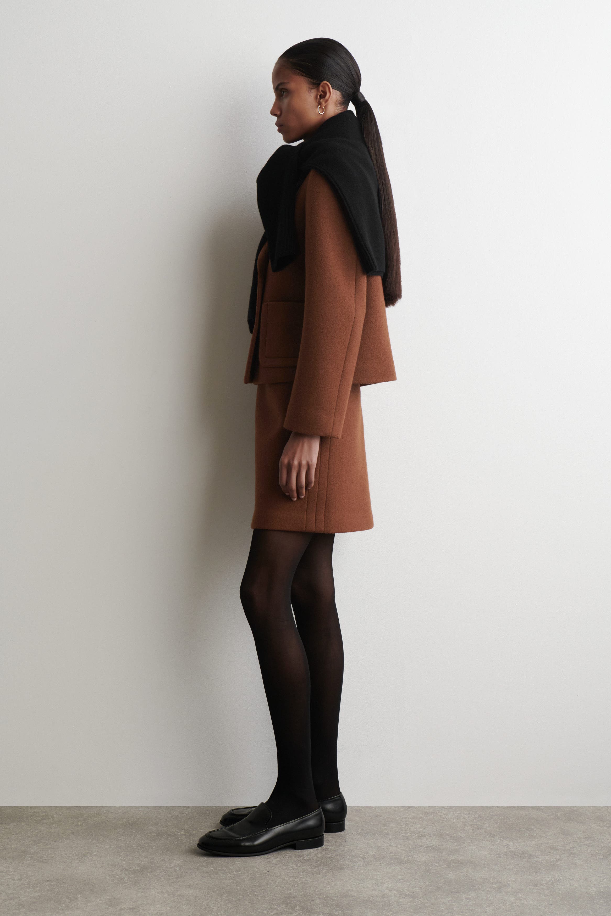 Topstitched Wool Mini Skirt - image 2