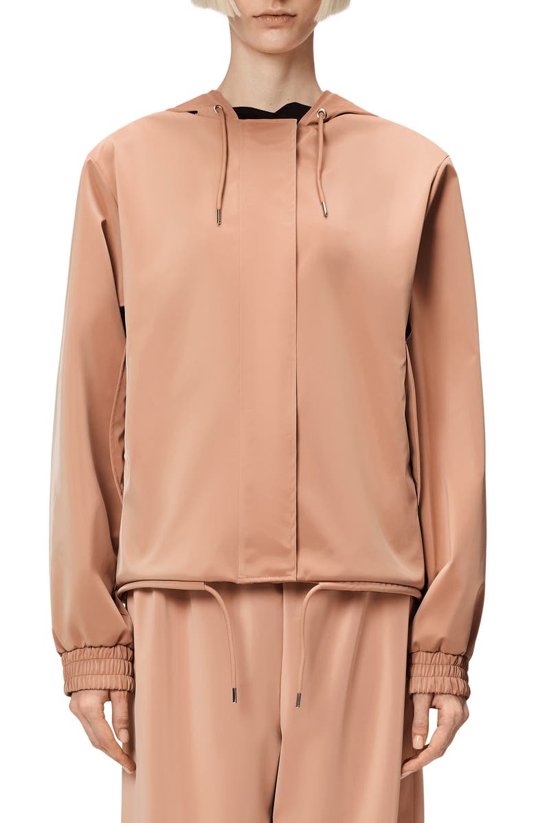 Rains Waterproof Hooded Rain Jacket, Main, color, Coy