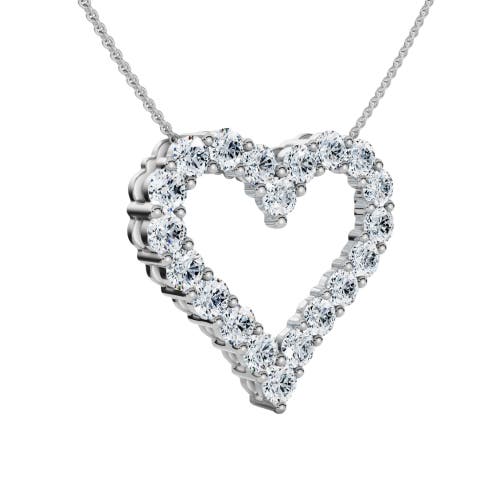 Bliss Diamond 1ct Diamond Heart Pendant 14k Gold Lab Grown 3/4" Tall Necklace In 14k White Gold