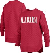 PRESSBOX Women's Pressbox Crimson Alabama Crimson Tide Quilted Long Sleeve Pullover Sweatshirt