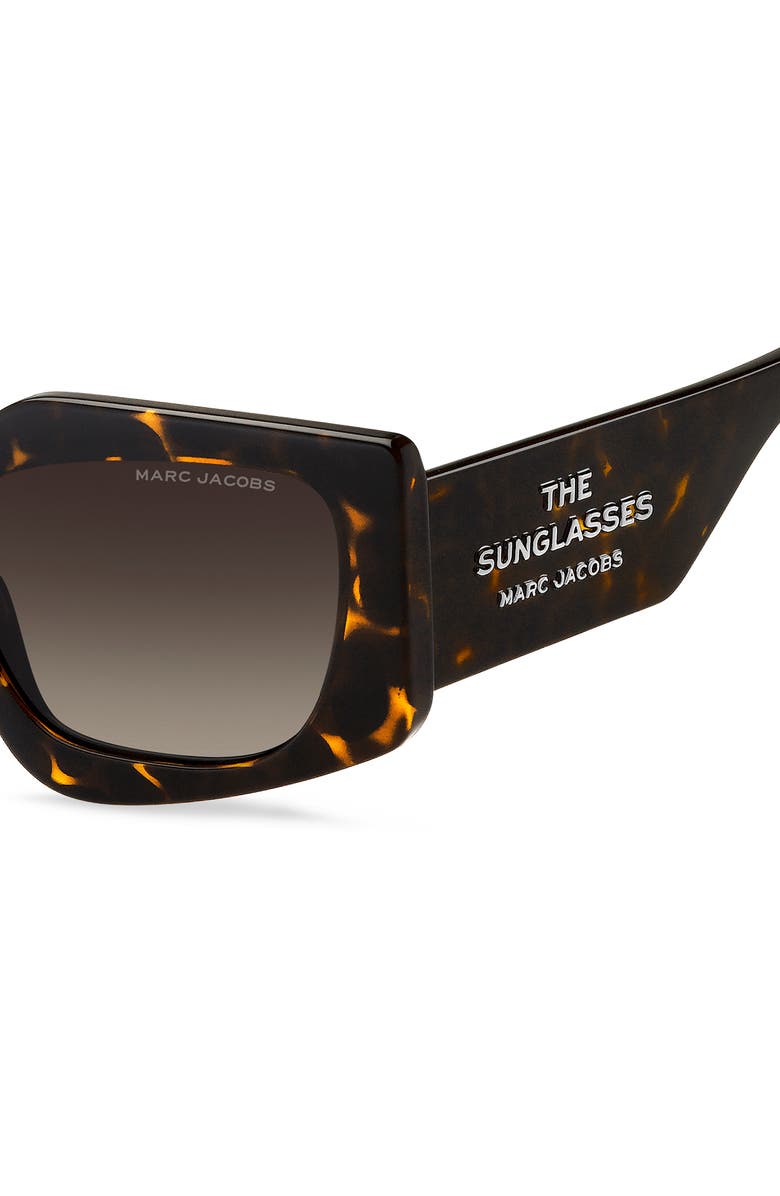 Marc Jacobs 53mm Gradient Rectangular Sunglasses, Alternate, color, Havana/ Brown Sf