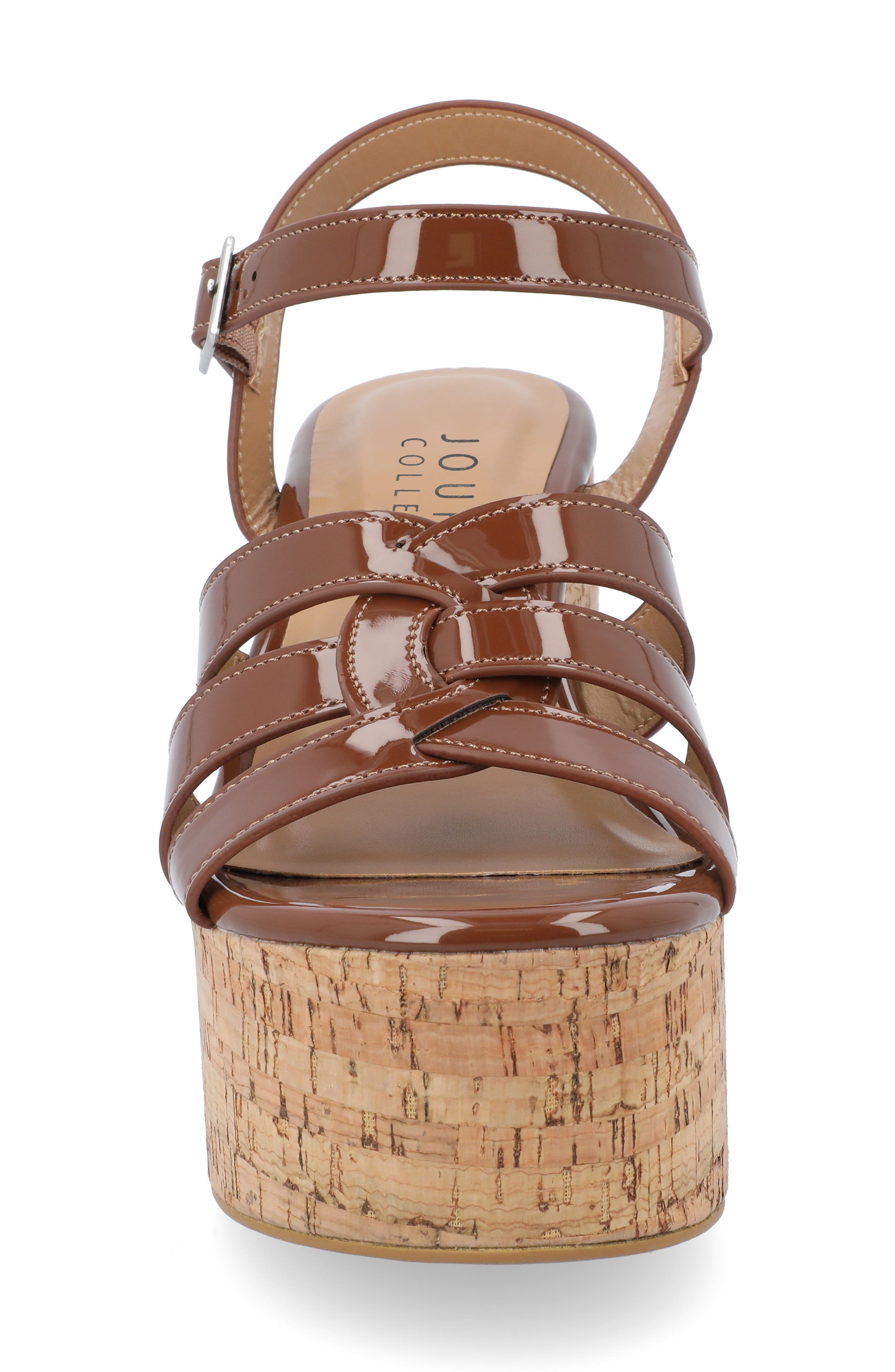 Jania Platform Sandal, Alternate, color, BROWN