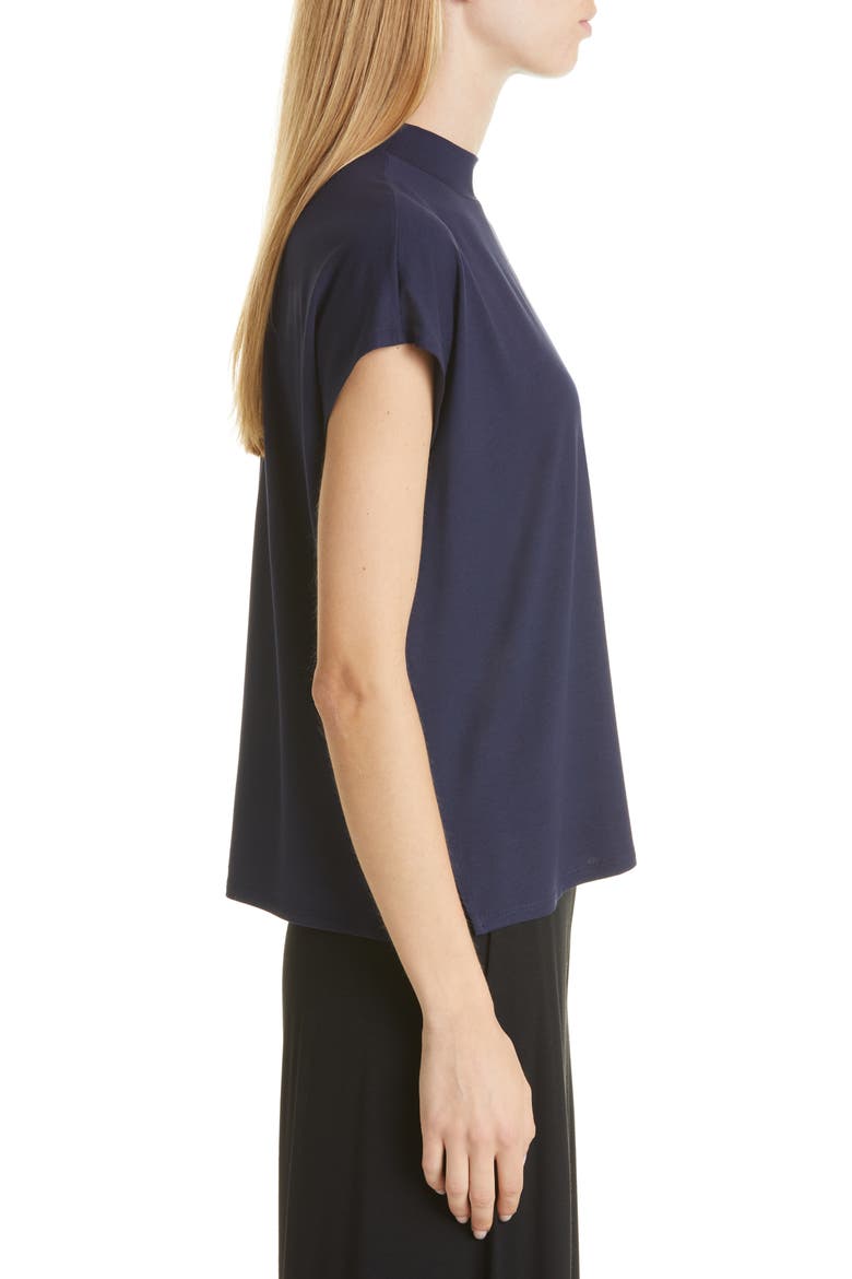 Mock Neck Cap Sleeve Top, Alternate, color, MIDNIGHT