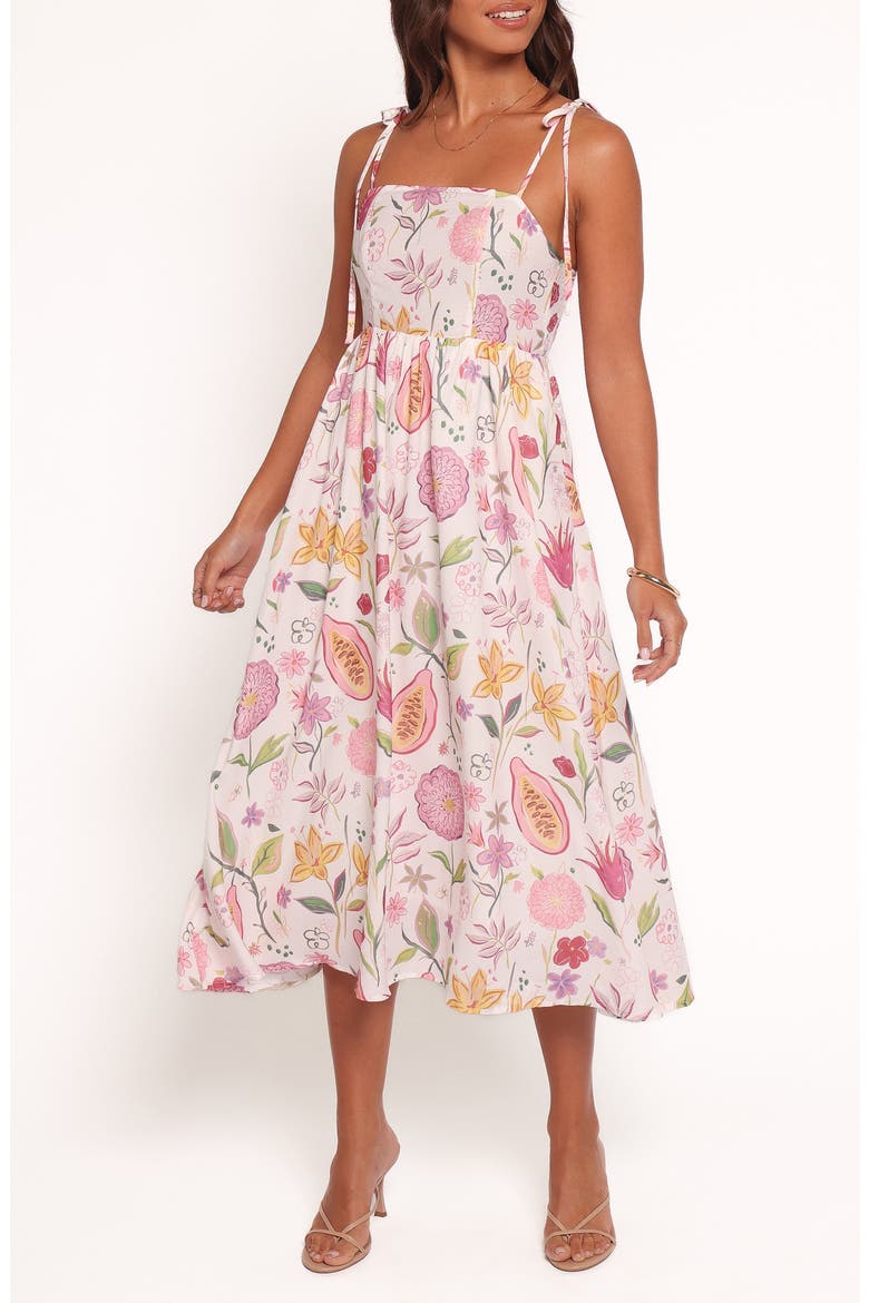 Stazie Floral Linen Blend Midi Sundress, Main, color, GARDEN FLORAL