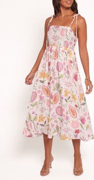 Petal & Pup Stazie Floral Linen Blend Midi Sundress