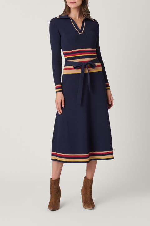 Multi Stripe Knit Milner Dress