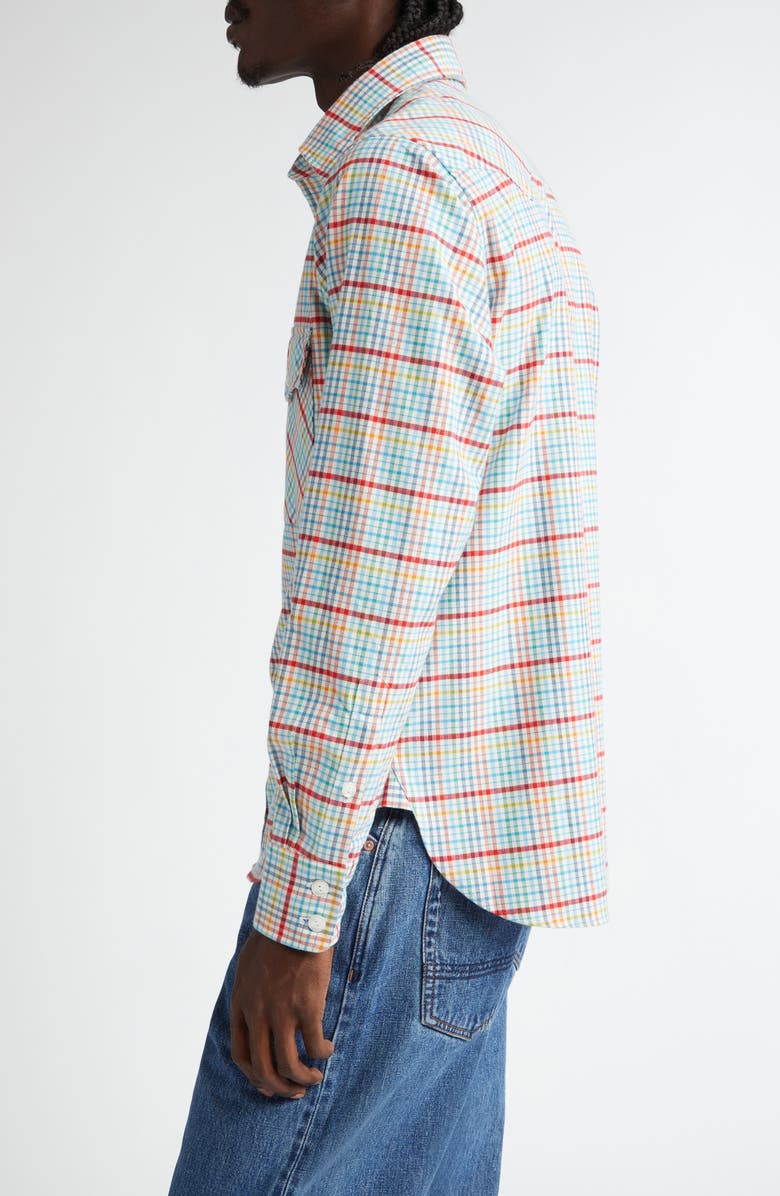 Drake's Brushed Tablecloth Check Western Shirt, Alternate, color,