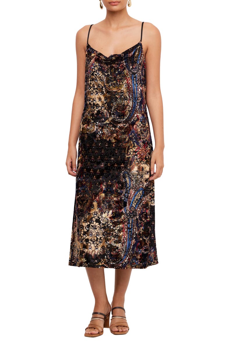 Krissa Drape Front Midi Dress, Main, color, PRINT