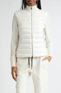 Moncler Quilted Nylon & Wool Knit Cardigan