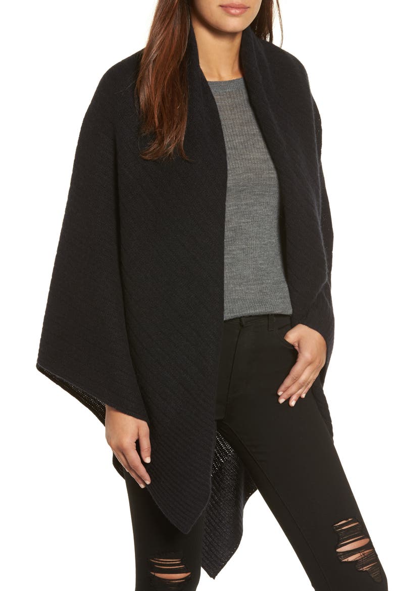 Cashmere Wrap, Main, color, BLACK