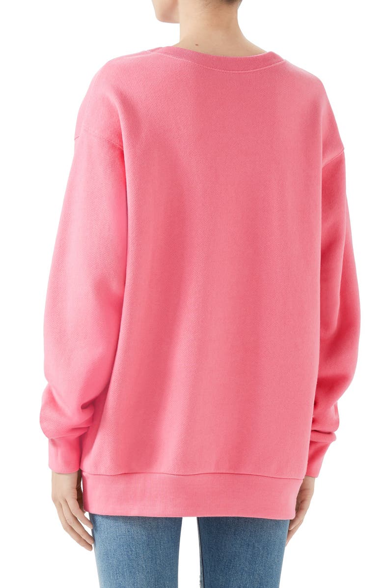 Gucci La Saison Glitter Logo Cotton Sweatshirt, Alternate, color, 