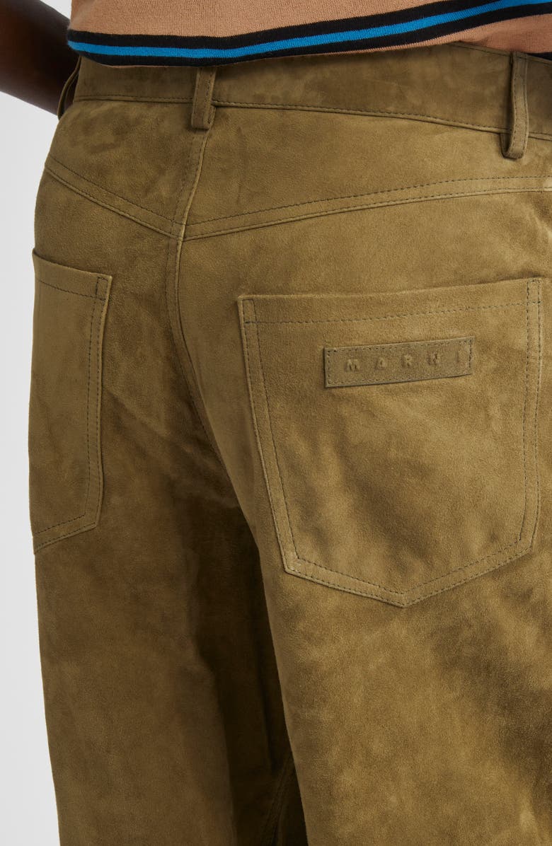 Marni Suede Wide Leg Pants, Alternate, color, Sage