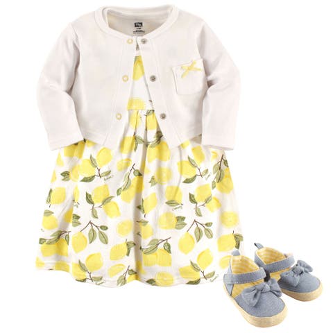 Cotton Dress, Cardigan and Shoe Set (Baby)