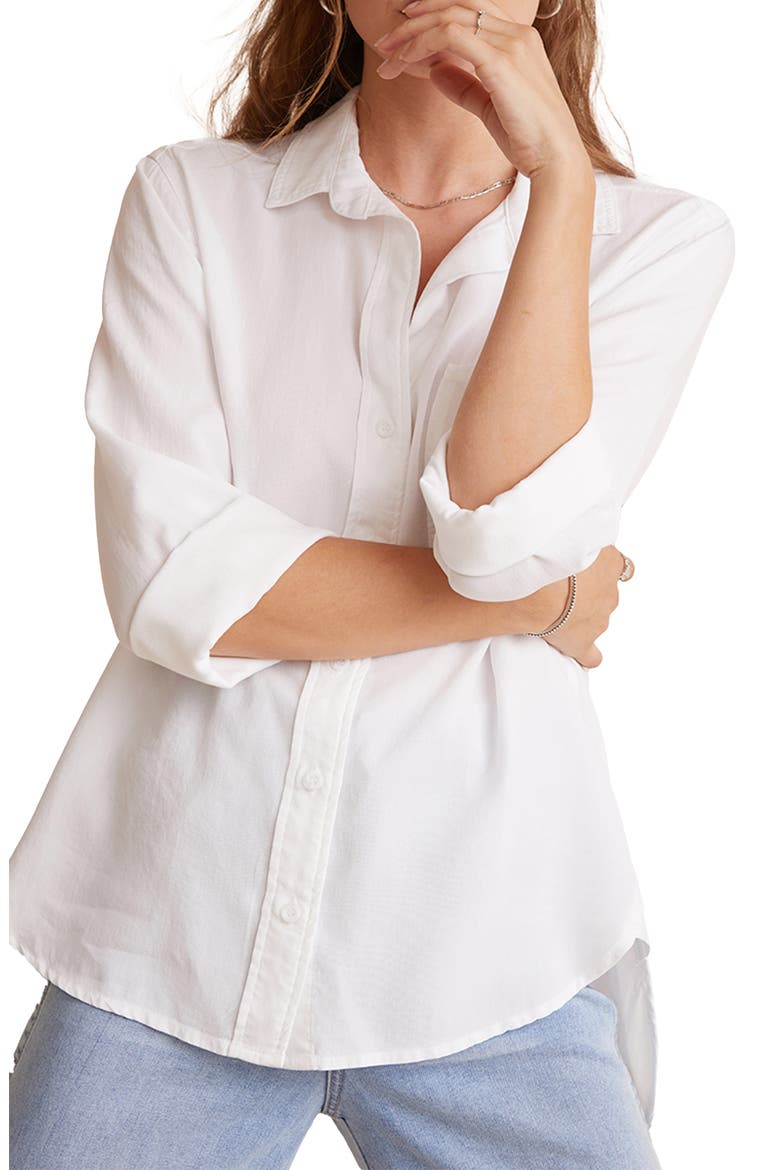 Shirttail Button-Up Shirt, Main, color, WHITE