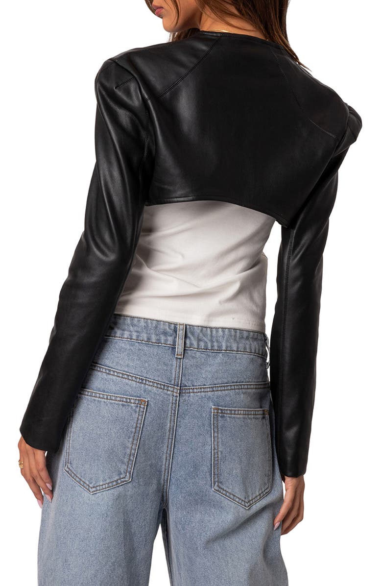 EDIKTED Faux Leather Shrug Jacket, Alternate, color, 