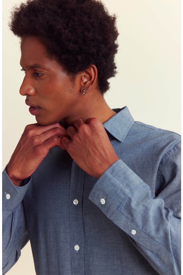 Holt Cotton Chambray Dress Shirt, Alternate, color, CHAMBRAY