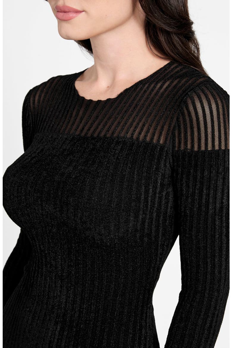 Rowena Long Sleeve Rib Chenille Sweater Dress, Alternate, color, BLACK-BLACK