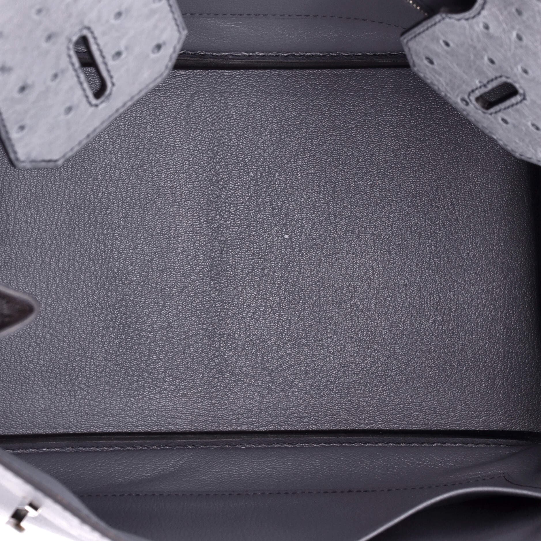 Pre-Owned Hermes Birkin Handbag Grey Ostrich with Palladium Hardware 30, Alternate, color, 