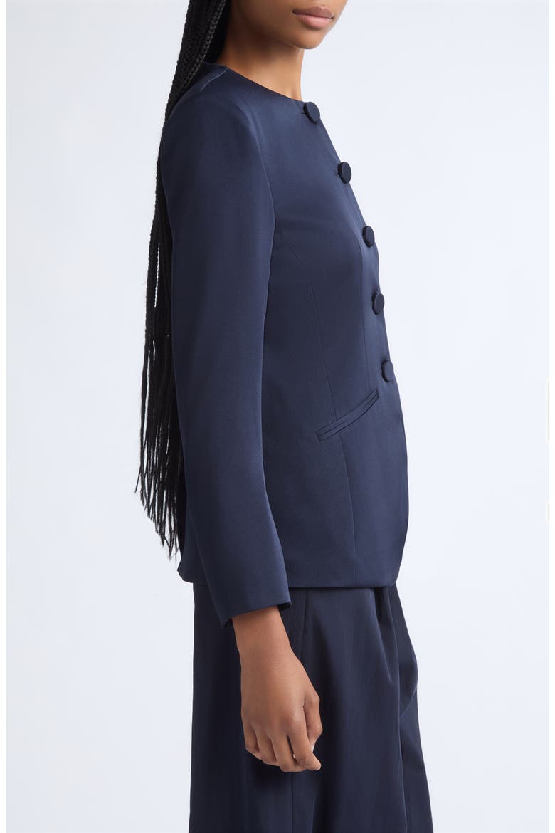 Wryllen Collarless Jacket, Alternate, color, NAVY