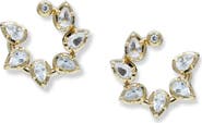 Anzie Mélia Pear Clear Topaz & Diamond Hoop Earrings