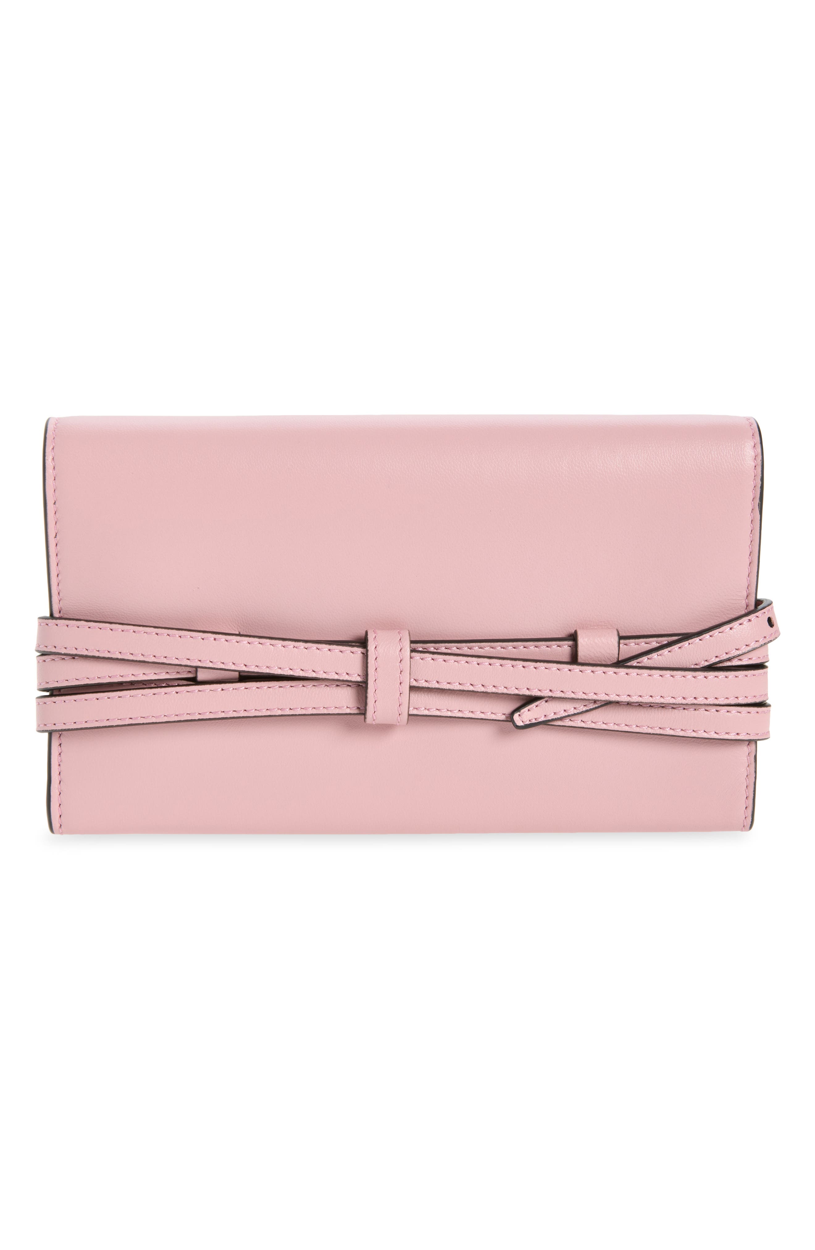 Soft Leather Wallet on a Chain, Alternate, color, PINK