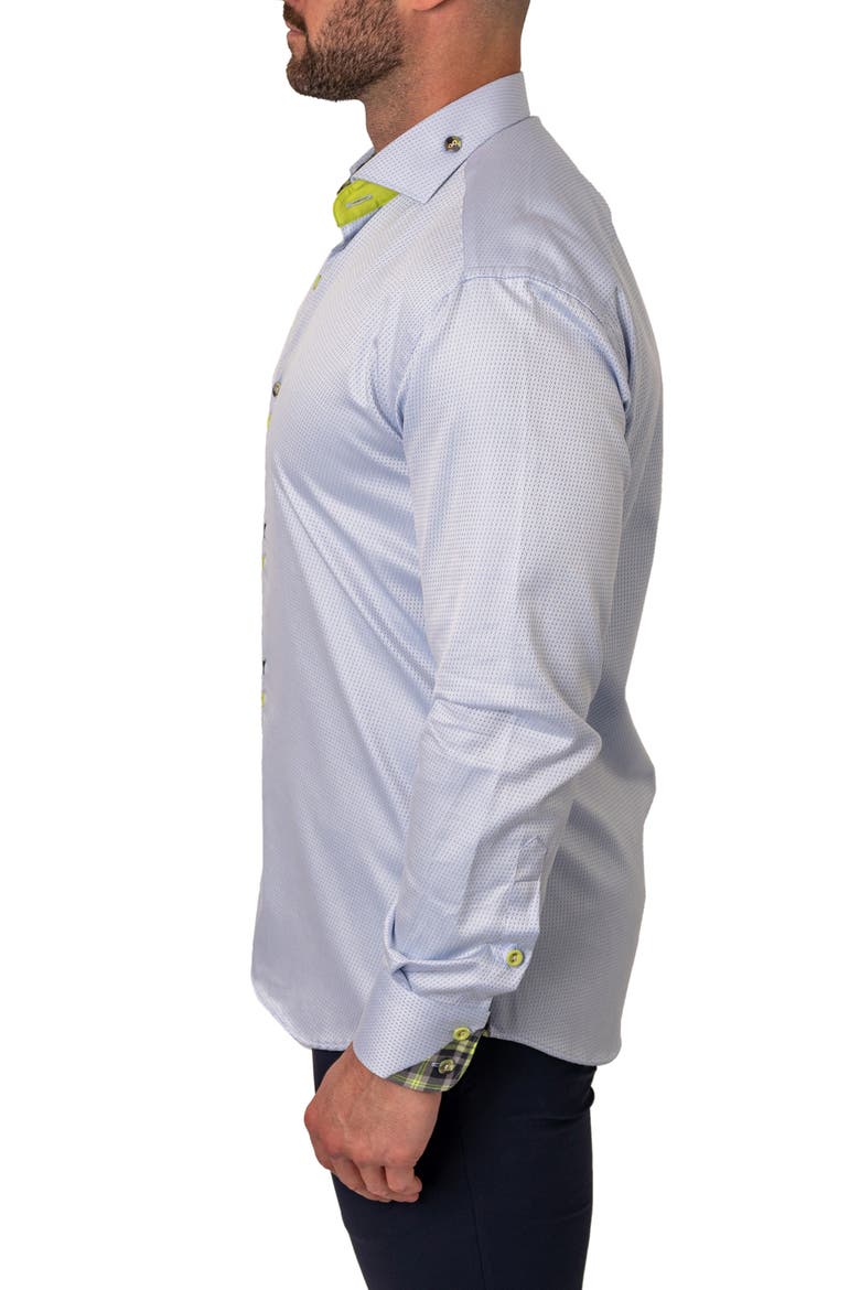 Einstein Repeated Blue Contemporary Fit Button-Up Shirt, Alternate, color, BLUE