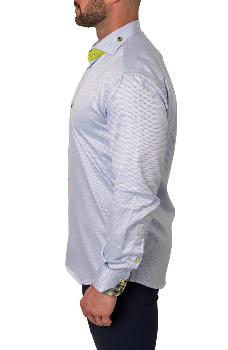 Maceoo Einstein Repeated Blue Contemporary Fit Button-Up Shirt, Alternate, color, 