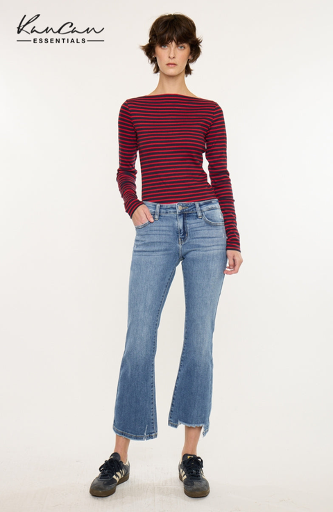 Savanna Essentials Mid Rise Cropped Flare Jeans