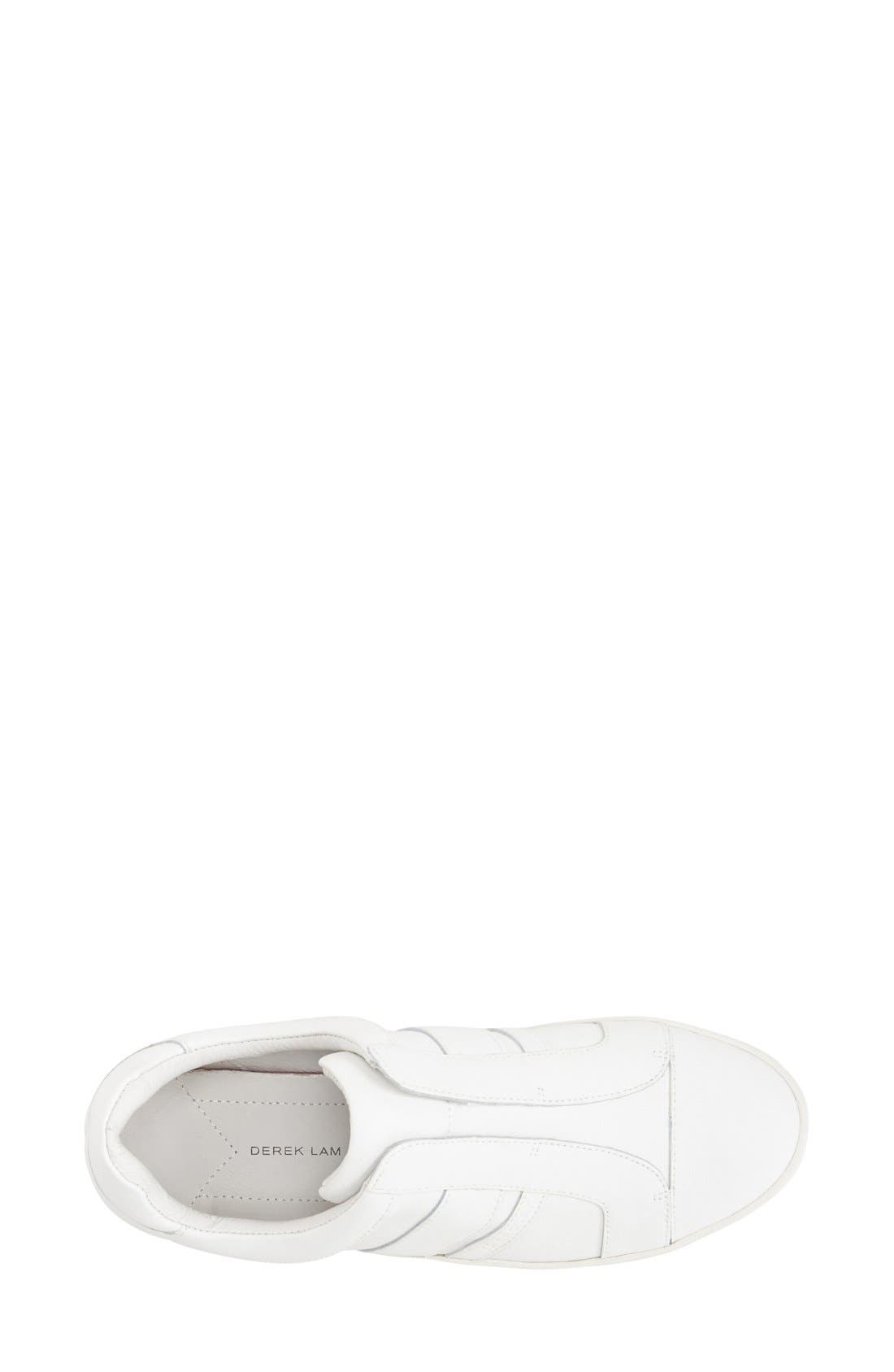 'Laurel' Slip-On Leather Sneaker, Alternate, color, WHITE CANVAS