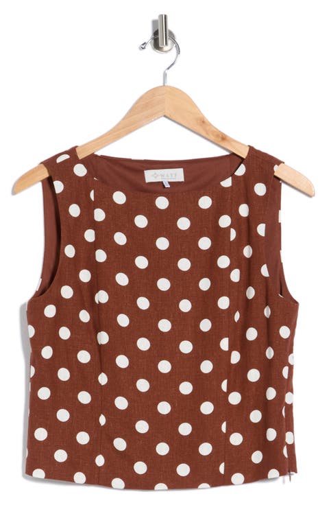 Polka Dot Linen Blend Tank