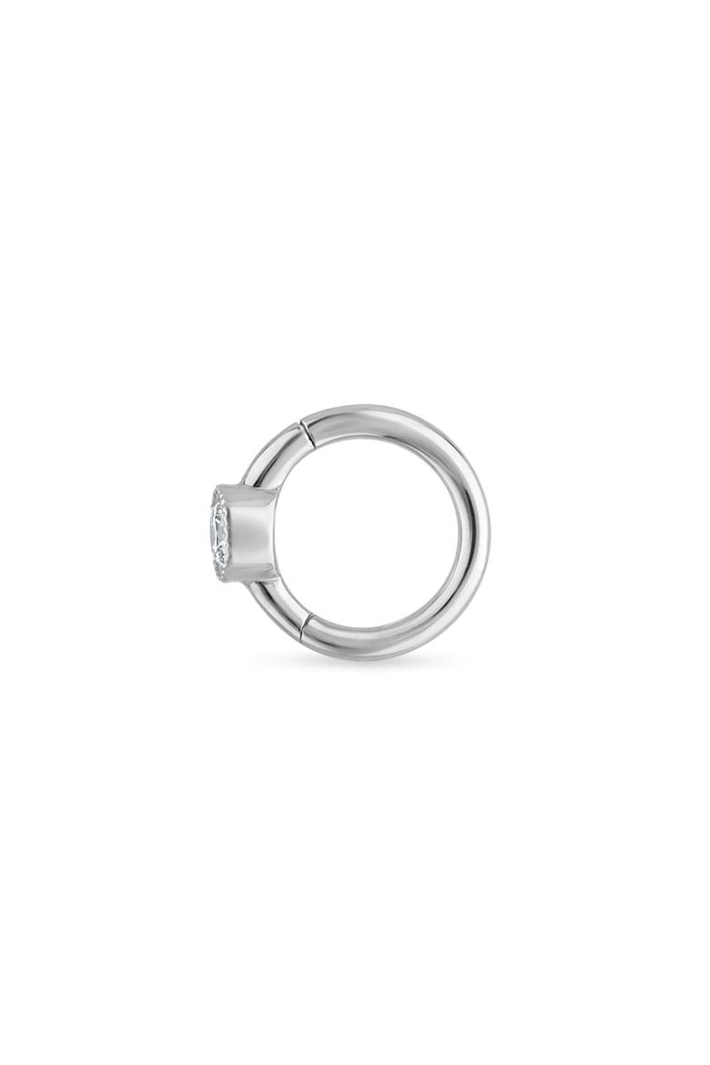 Scalloped Diamond Clicker Earring, Alternate, color, WHITE GOLD