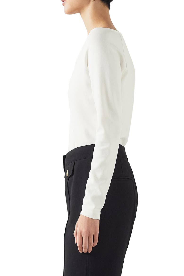 Anabella Long Sleeve Jersey Top, Alternate, color, IVORY