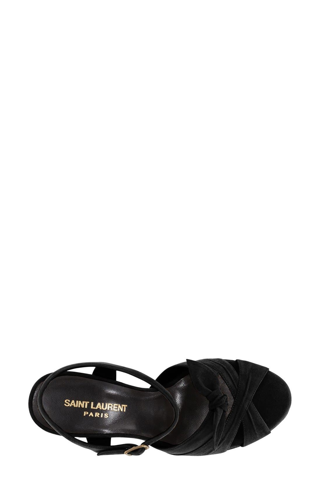 Saint Laurent 'Candy' Leather Platform Sandal, Alternate, color, 
